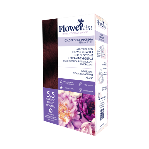 Colorazione in Crema Castano Chiaro Mogano 5.5 - Flowertint