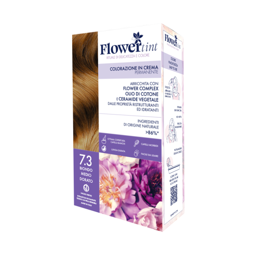 Colorazione in Crema Biondo Medio Dorato 7.3 - Flowertint